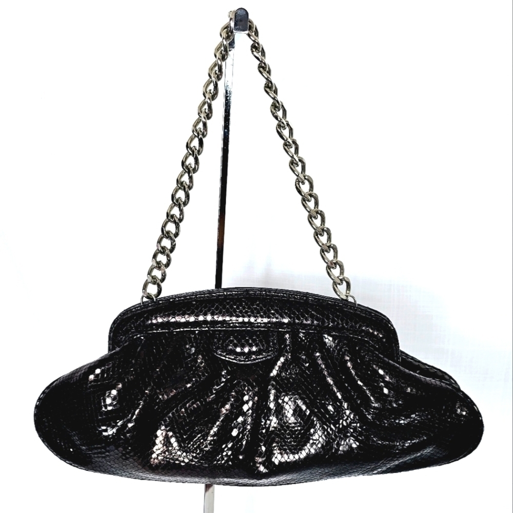 Banana republic Black/Bronze Litmus Color Leather Baguette Shoulder Bag